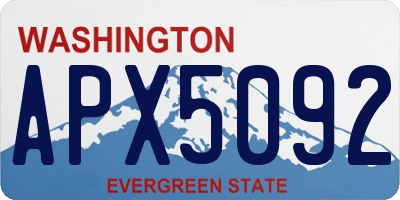 WA license plate APX5092