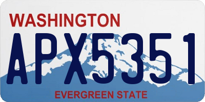 WA license plate APX5351