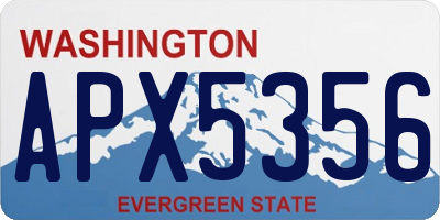 WA license plate APX5356