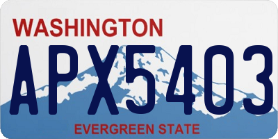 WA license plate APX5403
