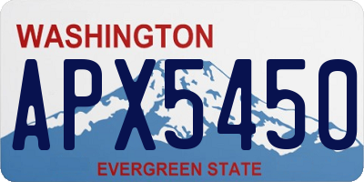 WA license plate APX5450