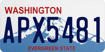WA license plate APX5481
