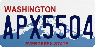 WA license plate APX5504
