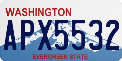 WA license plate APX5532