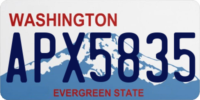 WA license plate APX5835