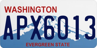 WA license plate APX6013