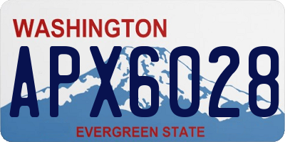 WA license plate APX6028