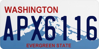 WA license plate APX6116