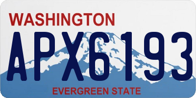 WA license plate APX6193