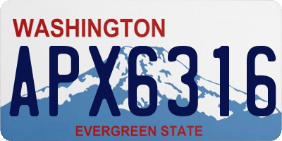 WA license plate APX6316