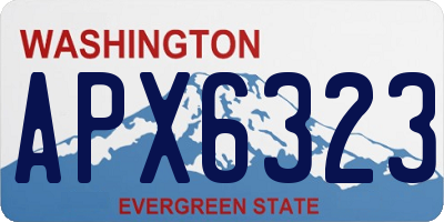 WA license plate APX6323