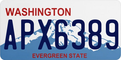 WA license plate APX6389