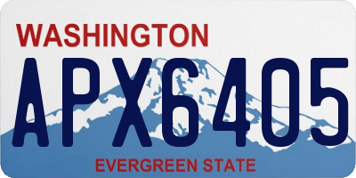WA license plate APX6405