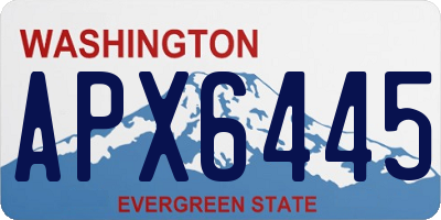 WA license plate APX6445