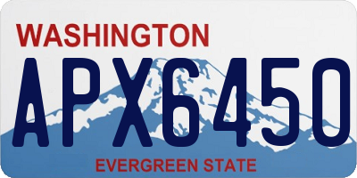 WA license plate APX6450
