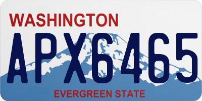 WA license plate APX6465