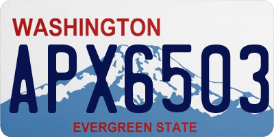 WA license plate APX6503
