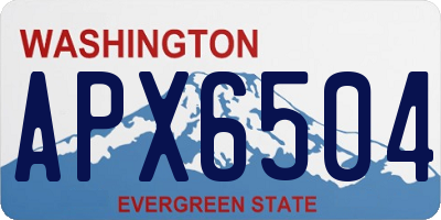 WA license plate APX6504