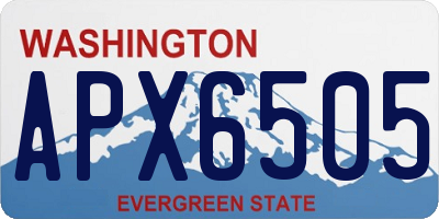 WA license plate APX6505