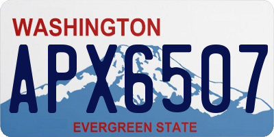 WA license plate APX6507