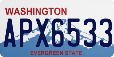 WA license plate APX6533