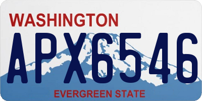 WA license plate APX6546