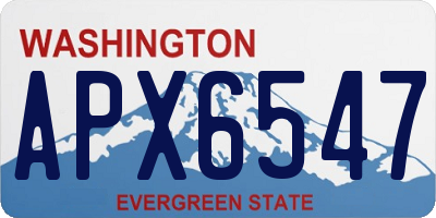 WA license plate APX6547