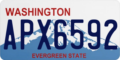 WA license plate APX6592