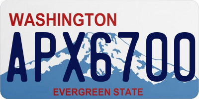 WA license plate APX6700