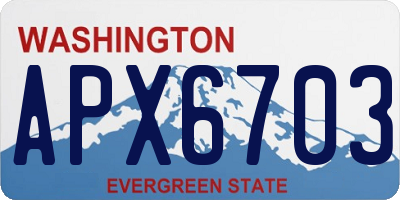WA license plate APX6703