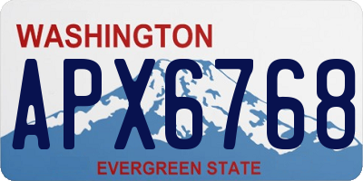 WA license plate APX6768