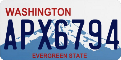 WA license plate APX6794