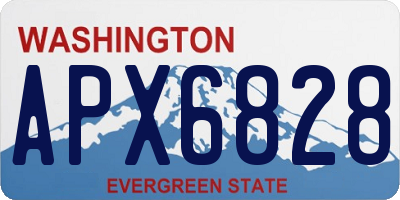 WA license plate APX6828