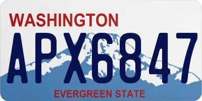 WA license plate APX6847