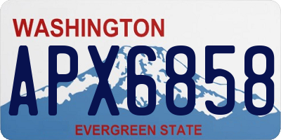 WA license plate APX6858