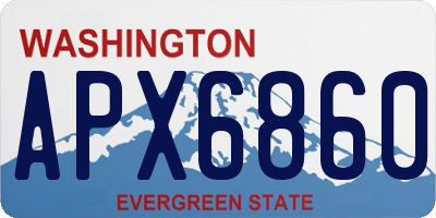 WA license plate APX6860