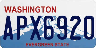 WA license plate APX6920