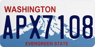 WA license plate APX7108