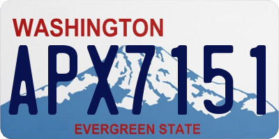 WA license plate APX7151
