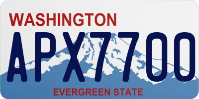 WA license plate APX7700