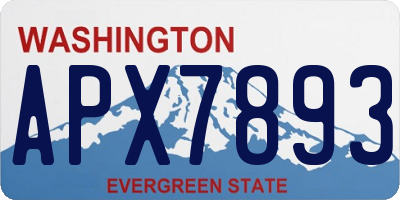 WA license plate APX7893