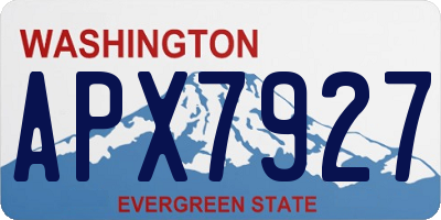 WA license plate APX7927