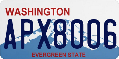 WA license plate APX8006