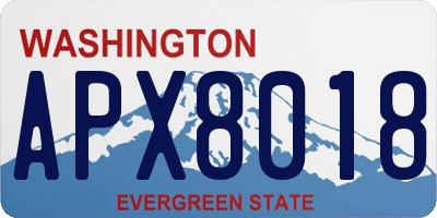 WA license plate APX8018