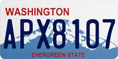 WA license plate APX8107