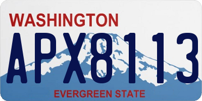WA license plate APX8113