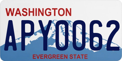 WA license plate APY0062