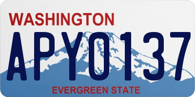 WA license plate APY0137