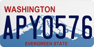 WA license plate APY0576