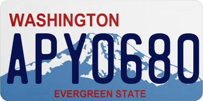 WA license plate APY0680